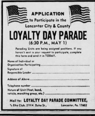 Flyer for Loyalty Day Parade
